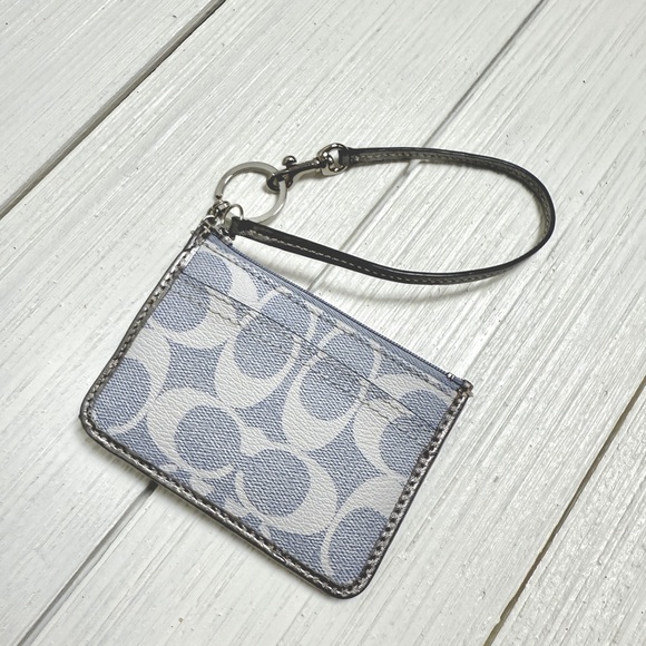 Coach Denim Look Park Signature Skinny ID Case Card Holder - Picture 1 of 3